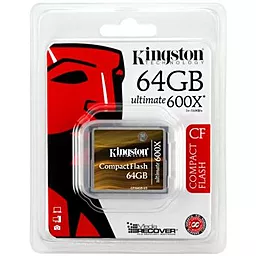 Карта памяти Kingston Compact Flash 64GB Ultimate 600X (CF/64GB-U3) - миниатюра 3