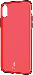Чехол Baseus Simple Apple iPhone X Transparent Red (ARAPIPHX-B09)