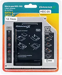 Адаптер HDD Grand-X  2.5" SATA/SATA3 12.7 мм (HDC-25/TITH5A) - мініатюра 4