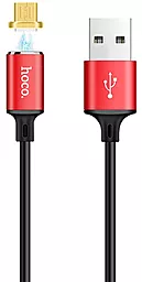 Кабель USB Hoco U28 Magnetic Adsorption micro USB Cable Black/Red