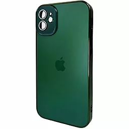 Чехол AG Glass Sapphire Frame MagSafe Logo for Apple iPhone 12  Cangling Green