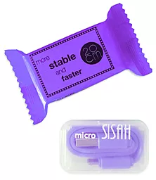 Кабель USB NICHOSI Candy 20 см micro USB SISAH Violet - миниатюра 2