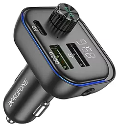 Автомобільний зарядний пристрій Borofone BC54 30w PD/QC3.0 USB-C/USB-A ports car charger black
