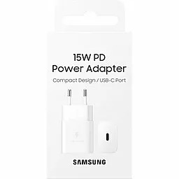 Сетевое зарядное устройство Samsung Power Adapter 15w USB-C white (EP-T1510NW) - миниатюра 4