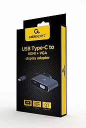 Видео переходник (адаптер) Cablexpert USB Type-C - HDMI/VGA v1.4 4k 30hz 0.15m gray (A-USB3C-HDMIVGA-01) - миниатюра 3
