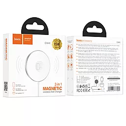 Беспроводное (индукционное) зарядное устройство Hoco CW41 Delight 3-in-1 Magnetic Wireless Fast Charger White - миниатюра 5
