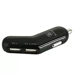 Автомобильное зарядное устройство Baseus 2USB Car charger 2.4A Black (flyest series) - миниатюра 3