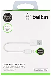 Кабель USB Belkin Lightning ChargeSync Cable 0,15m White - миниатюра 2