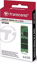 SSD Накопитель Transcend MTS800S 64 GB M.2 2280 SATA 3 (TS64GMTS800S) - миниатюра 2