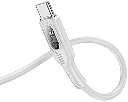 Кабель USB PD Hoco U120 Transparent + intelligent power-off 60w 3a 1.2m USB Type-C - Type-C cable gray - миниатюра 3