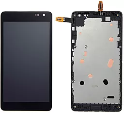 Дисплей Microsoft Lumia 535 (RM-1089, RM-1090, RM-1092) (CT2S1973FPC, RM-1090) с тачскрином и рамкой, Black
