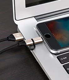 Кабель USB Baseus Yiven 2-in-1 USB Lightning Cable/micro USB Cable Gold (CAMLYW-1V) - миниатюра 4