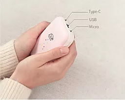 Powerbank-грелка Baseus Mini Q Hand Warmer 10000 mAh Pink (PPALL-CXQ03) - миниатюра 4