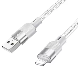 Кабель USB Hoco X99 Crystal Junction 12w 2.4a 1.2m Lightning cable gray - миниатюра 3