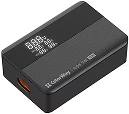 Сетевое зарядное устройство ColorWay Power Delivery GaN 100W PD/QC 2xUSB-A-C Black (CW-CHS041PD-BK) - миниатюра 2