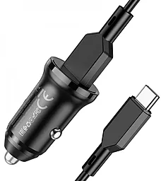 Автомобильное зарядное устройство Borofone BZ18A 20w QC3.0 car charger + USB Type-C cable black - миниатюра 2