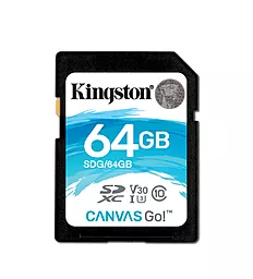 Карта памяти Kingston SDXC 64GB Canvas Go Class 10 UHS-I U3 V30 (SDG/64GB)