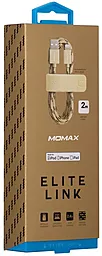 USB Кабель Momax Elit Link Lightning Cable 2.4A 2m Gold (DL3L) - мініатюра 7