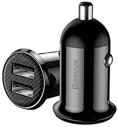 Автомобильное зарядное устройство Baseus Grain Pro Car Charger Dual USB 4.8A Black (CCALLP-01) - миниатюра 4
