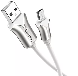 Кабель USB Hoco U67 Soft Silicone 2.4A micro USB Cable White