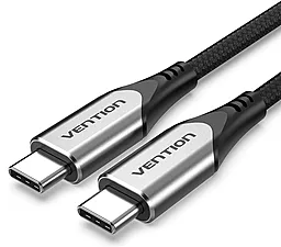 PD HD Кабель Vention USB 3.1 60W 4K 60Hz 1.5M USB Type-C - Type-C Cable Black (TADHG)