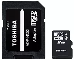 Карта памяти Toshiba microSDHC 8GB M102 Class 4 + SD-адаптер (THN-M102K0080M2)