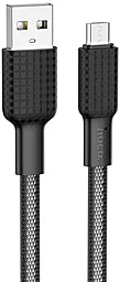 Кабель USB Hoco X69 Jaeger 2.4A micro USB Cable Black/White