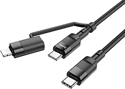 Кабель USB PD Hoco U106 100w 5a 2-in-1 USB Type-C to Lightning/Type-C cable black - миниатюра 4