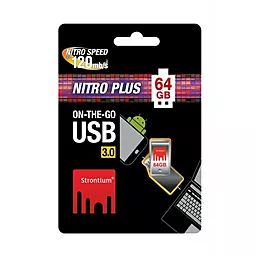 Флешка Strontium Flash 64GB Nitro Plus Silver OTG USB 3.0 (SR64GSLOTG1Z) - миниатюра 3