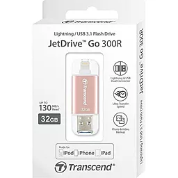 Флешка Transcend 32GB JetDrive Go 300 Rose Gold Plating USB 3.1/Lightning (TS32GJDG300R) - миниатюра 5