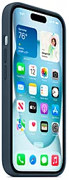 Чехол Apple Silicone Case Full with MagSafe and SplashScreen для Apple iPhone 15 Pro Max Storm Blue - миниатюра 3