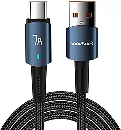 USB Кабель Essager unset Fully compatible 100w 7a 2m USB Type-C cable blue (EXC7A-CGA03-P)
