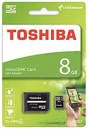 Карта памяти Toshiba microSDHC 8GB M102 Class 4 + SD-адаптер (THN-M102K0080M2) - миниатюра 2