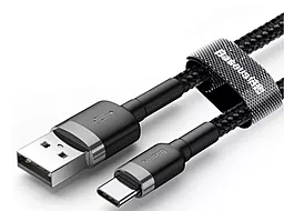 Кабель USB Baseus Cafule 3A 0.5M USB Type-C Cable Gray/Black (CATKLF-AG1) - миниатюра 3