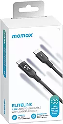 Кабель USB Momax Elitelink LED Display 1.2M 100W USB Type-C - Type-C Cable Black (DC22D) - миниатюра 6