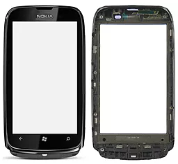 Сенсор (тачскрин) Nokia Lumia 610 with frame Silver