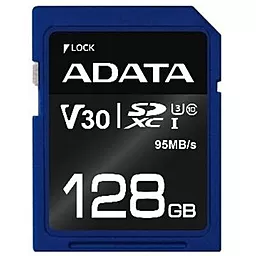 Карта памяти ADATA SDXC 128GB Premier Pro Class 10 UHS-I U3 V30 (ASDX128GUI3V30S-R)