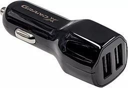 Автомобильное зарядное устройство Grand-X 24w 2xUSB-A ports car charger black (CH-28) - миниатюра 2