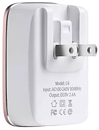 Сетевое зарядное устройство Hoco C4 Dual USB 3 in 1 White - миниатюра 3