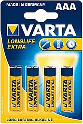 Батарейки Varta AAA / LR03 Extra LongLife 4шт 1.5 V