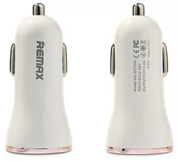 Автомобильное зарядное устройство Remax 2USB Car Charger White / Rose Gold (RCC206)