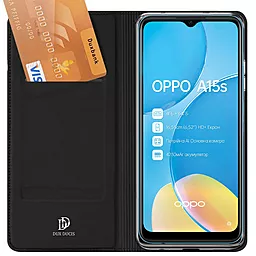 Чехол Dux Ducis с карманом визиток Oppo A15s, A15 Black - миниатюра 4