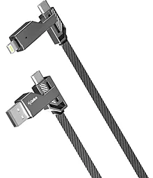 Кабель USB PD Gelius Twister GP-UCN004 60w 3a 1.2m 4-in-1 USB-A/Type-C to Lightning/Type-C cable gray - миниатюра 4