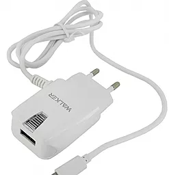 Сетевое зарядное устройство Walker WH-22 2a USB-A charger + micro USB cable white - миниатюра 3