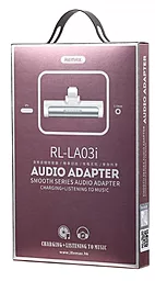 Аудио-переходник Remax RL-LA03i AUX 3.5мм - 2xLightning White - миниатюра 3
