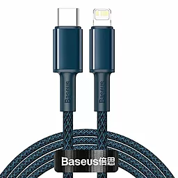 Кабель USB PD Baseus High Density Braided 2M 20W USB Type-C - Lightning Cable Blue (CATLGD-A03)