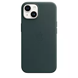 Чехол Apple Leather Case with MagSafe for iPhone 14 Forest Green - миниатюра 4