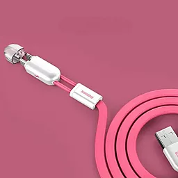 Кабель USB Remax Twins 2-in-1 USB to Lightning/micro USB cable pink (RC-025t) - миниатюра 5