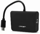 Адаптер-переходник Crown Micro USB хаб + Card Reader MicroSD/SD Black (CMCR-B13) - миниатюра 2
