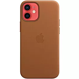 Чехол Apple Leather Case with MagSafe for iPhone 12 Mini Saddle Brown - миниатюра 2
